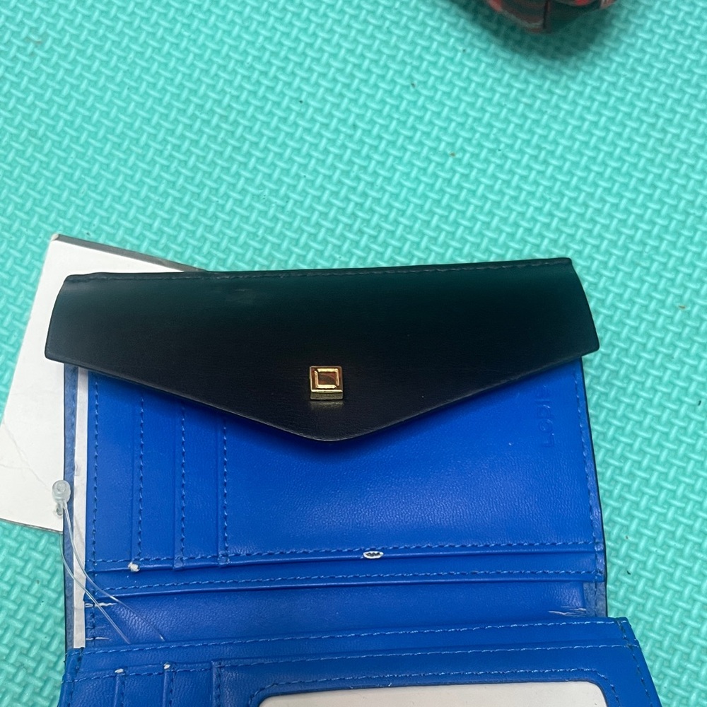 Lodis Blue and Black Leather Wallet - Picture 3 of 4